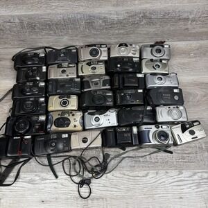 Lot of 31 Point and Shoot Film Cameras. Untested. Canon Nikon Samsung Fuji +